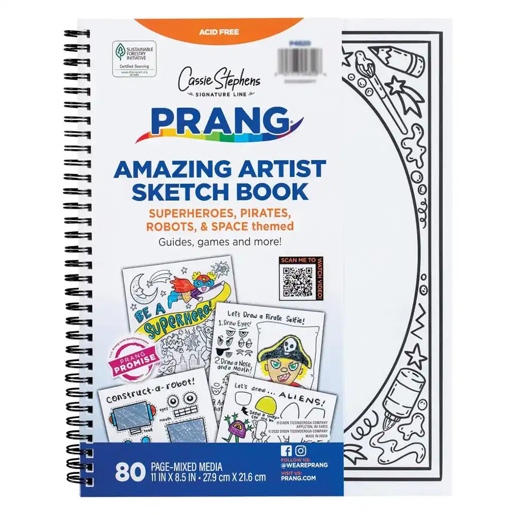 Prang Amazing Artist Sketch Book 8.5in x 11in, 80 Pages