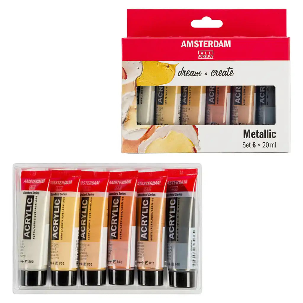 Amsterdam Acrylic Set of 6 x 20ml, Metallic