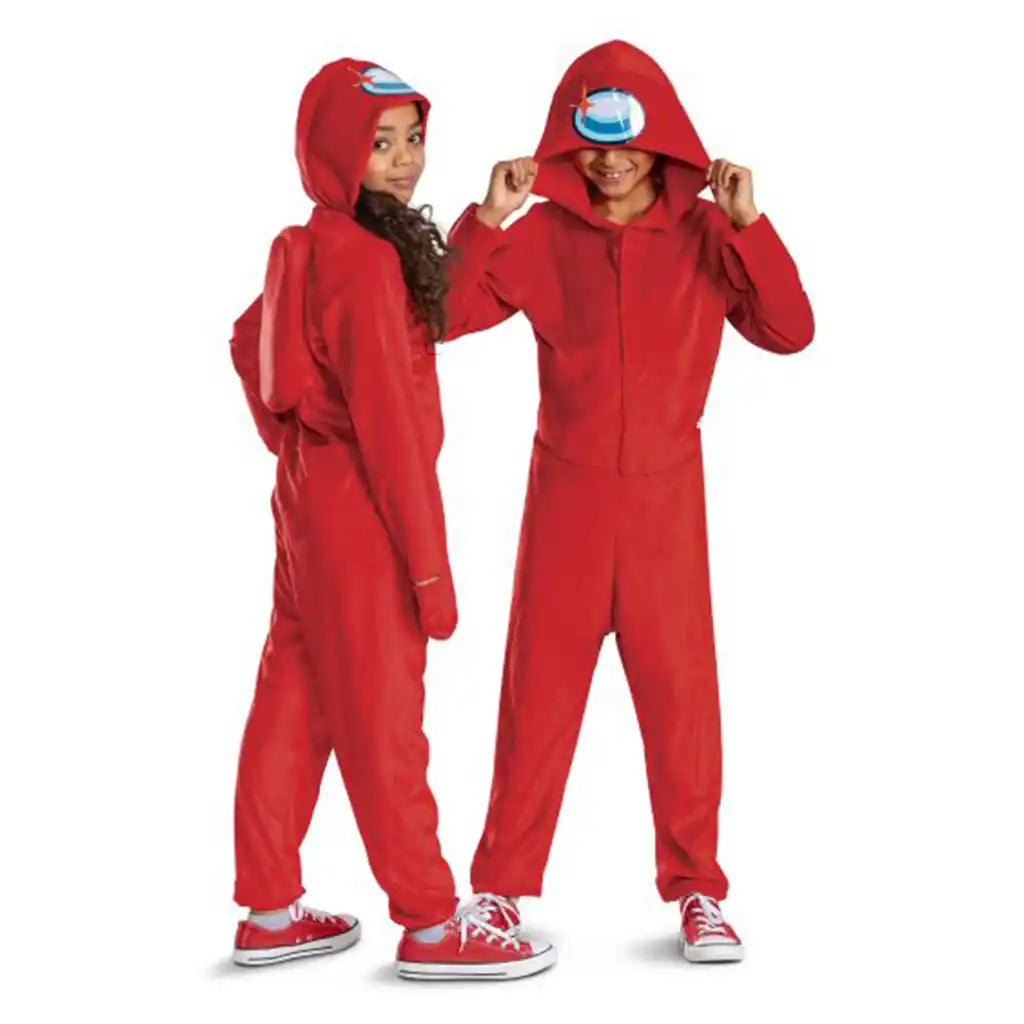 Red Impostor Hooded Jumpsuit Classic Costume