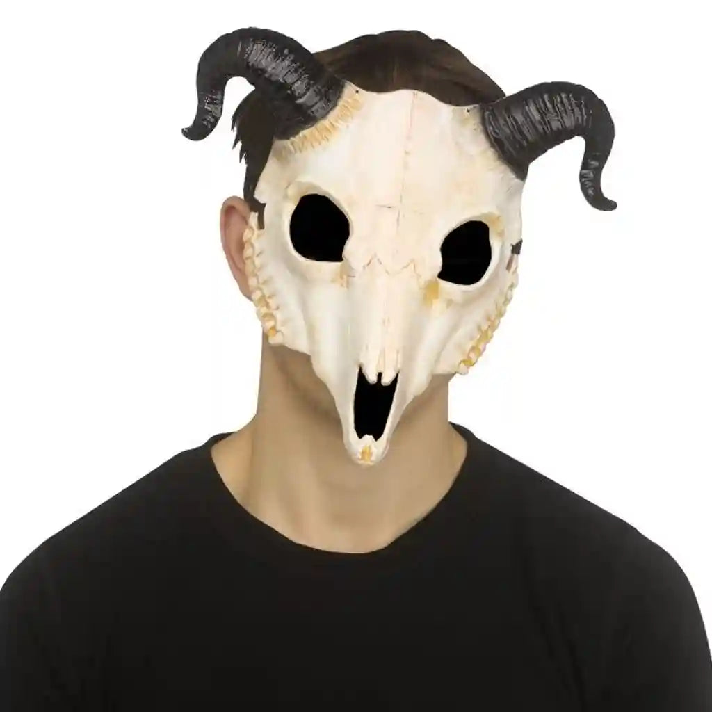 Big Horn Skull Mask Natural
