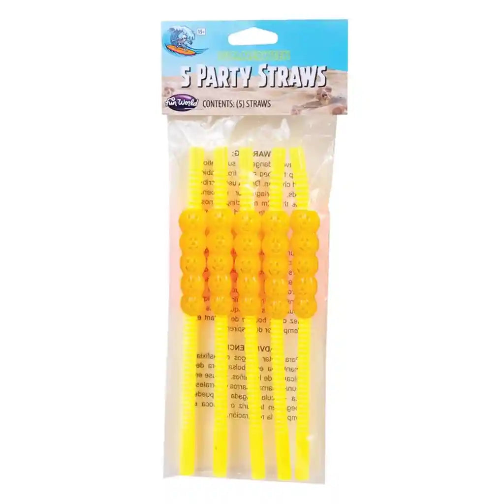 Skull & Pumpkin Straws 5pk