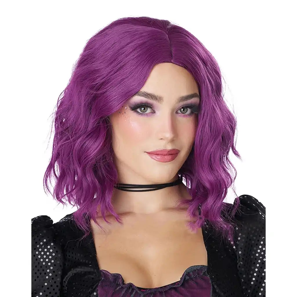 Short Wavy Bob Wig, Violet