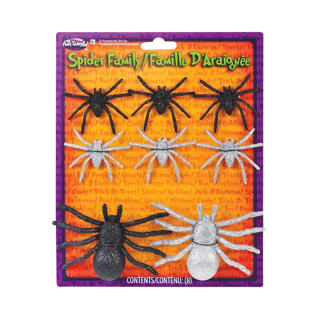 Glitter Spider Family 8pcs