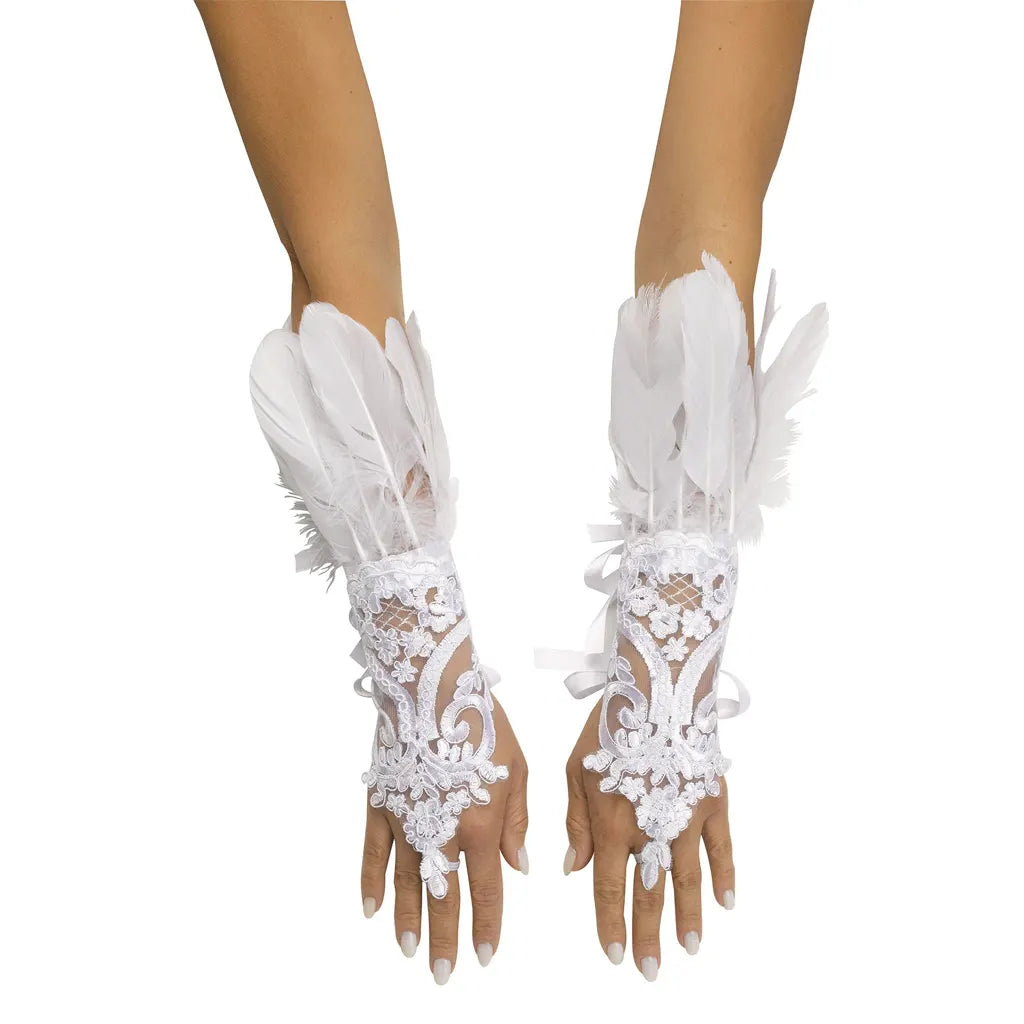 Feather Glovelete, White