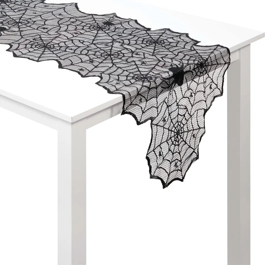 Black Lace Table Runner 13in x 72in