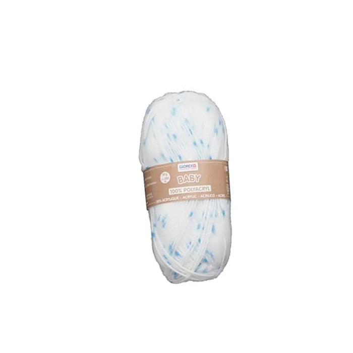 Baby 100% Acrylic 50g, White/Dotted Blue