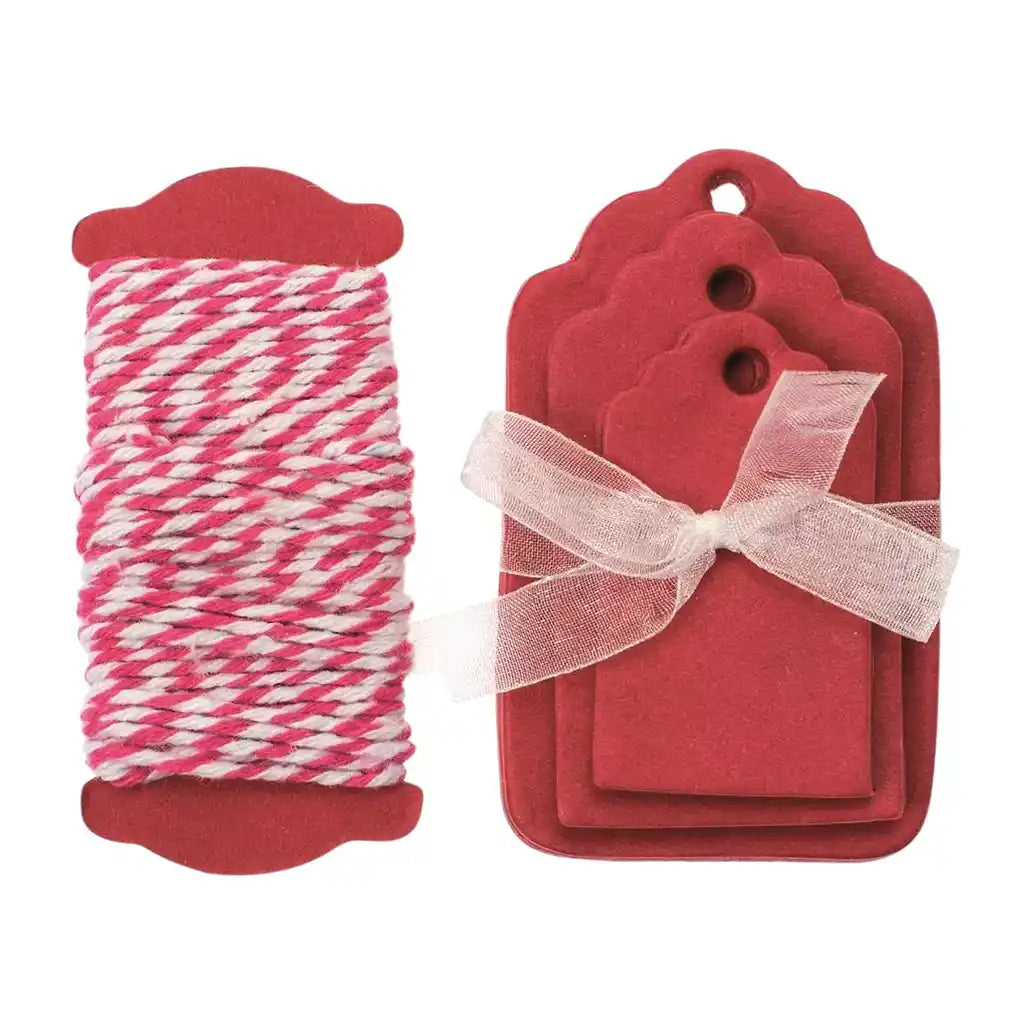 Papper Labels 15pcs 5-8x3-5cm, Red