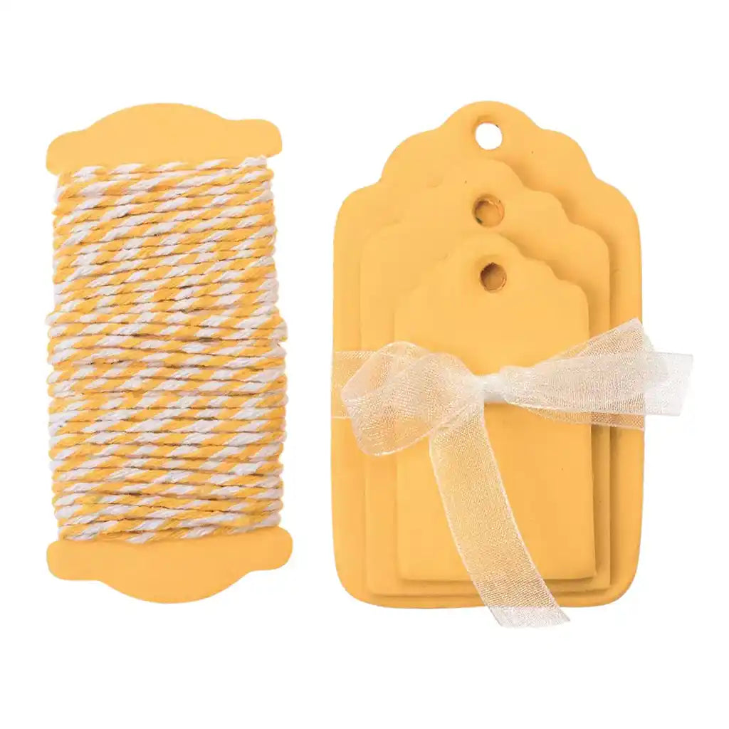 Papper Labels 15pcs 5-8x3-5cm, Yellow