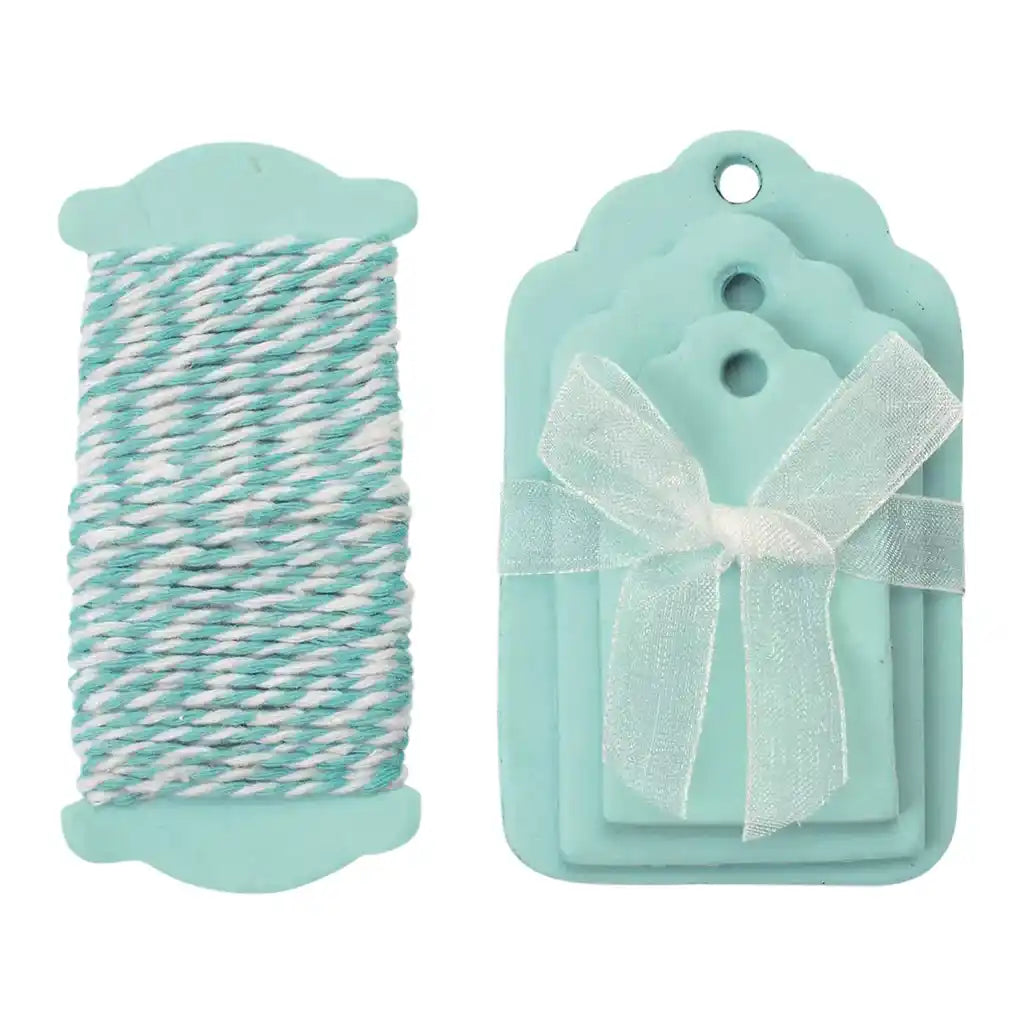 Papper Labels 15pcs 5-8x3-5cm, Light Blue