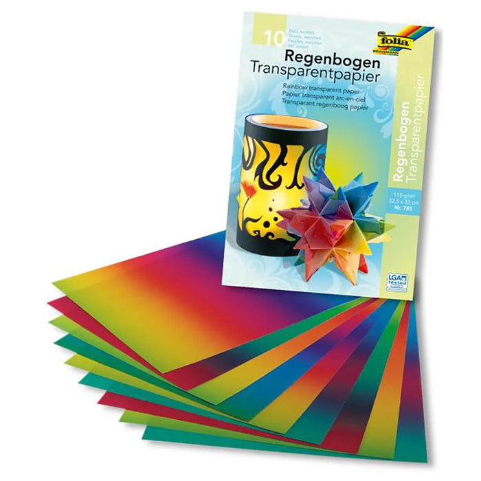 Rainbow Transparent Paper 22.5x32cm 10 Sheets