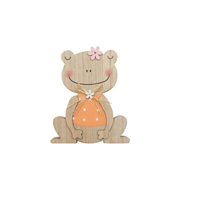 Frog, Mdf, Orange 13x15.5x2cm