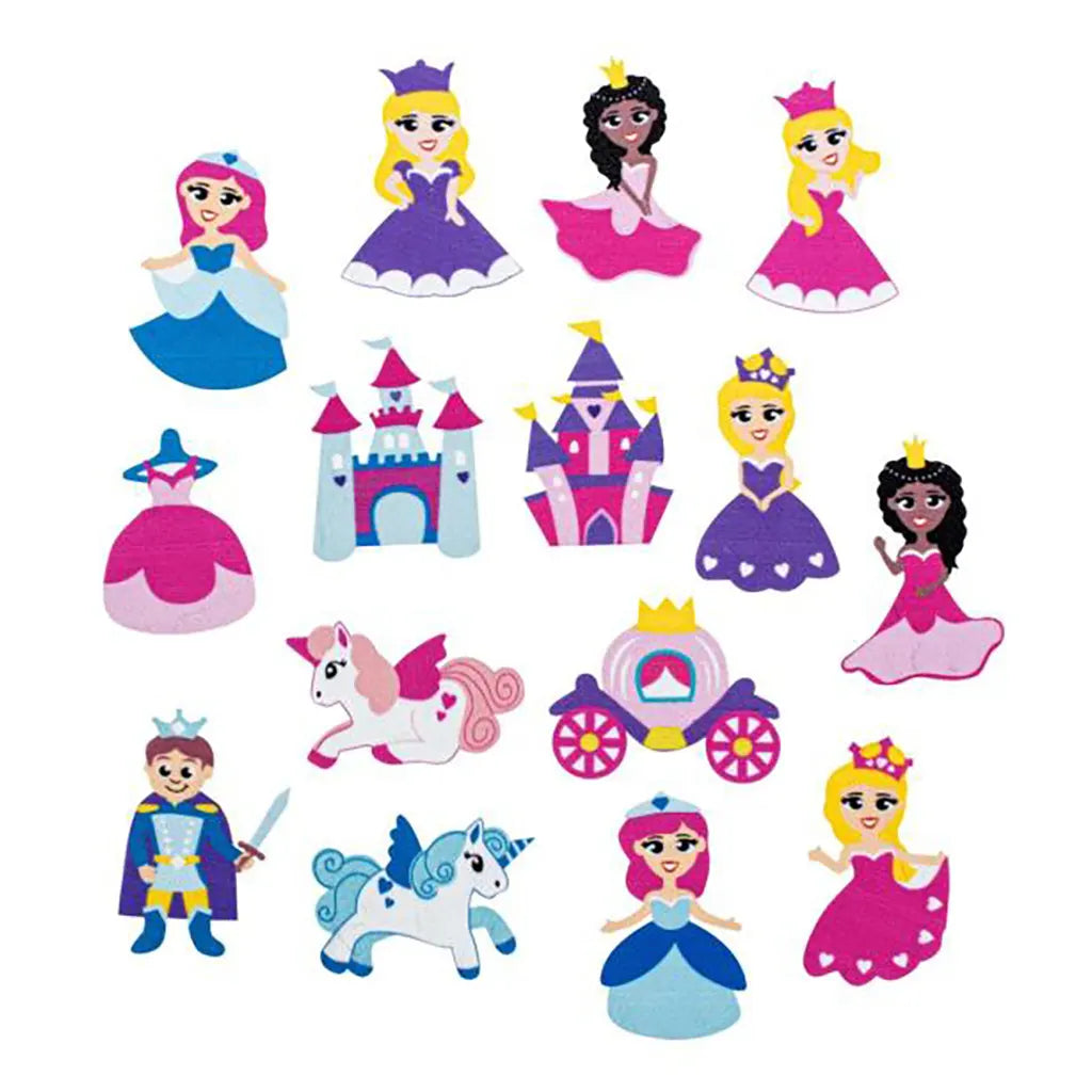 Craft Rubber Stickers 30pcs Princess Self-Adhesive