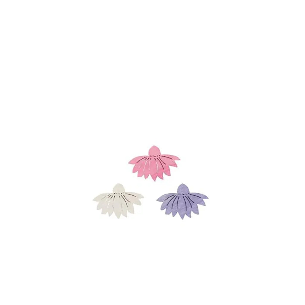 Wooden Deco Flowers 3cm 12pcs, Lilac-Mix