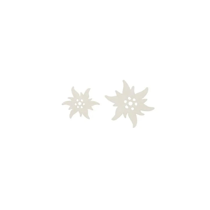 Wooden Deco Edelweiss 10pcs 3-4cm, White
