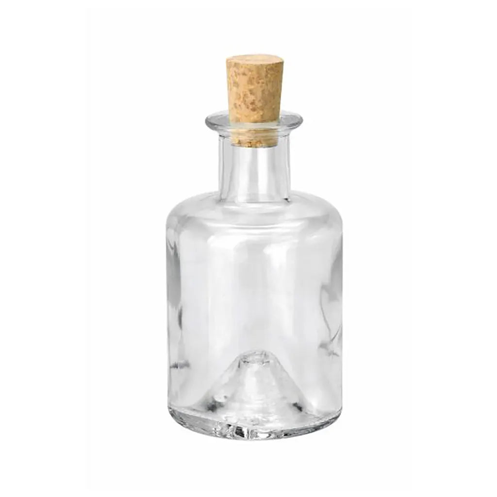 Round Bottle with Cork Clear Glass 200ml