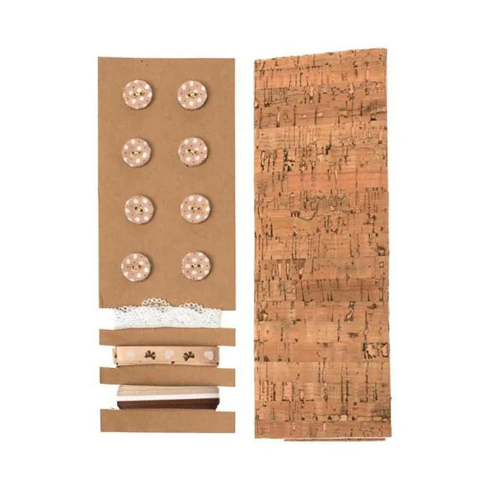 Cork set Lili Rose Nr. 2 45x48cm Ribbons 3x1m 8 Buttons