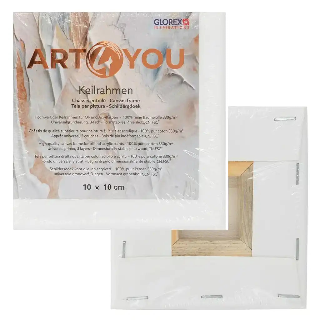 Glorex ART4YOU Canvas Frame 1.7cm 330g/M2 Pine 10x10cm