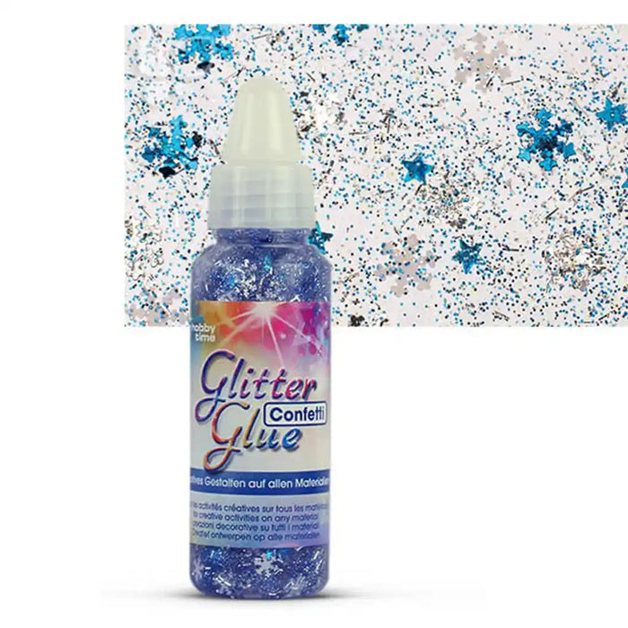 Glitter Glue 53ml Confetti Snow Blue/Silver