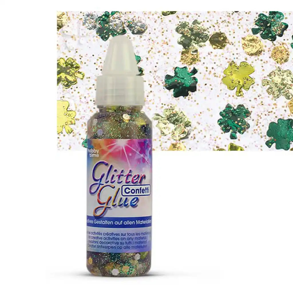 Glitter Glue 53ml Confetti Clover.Green/Yellow