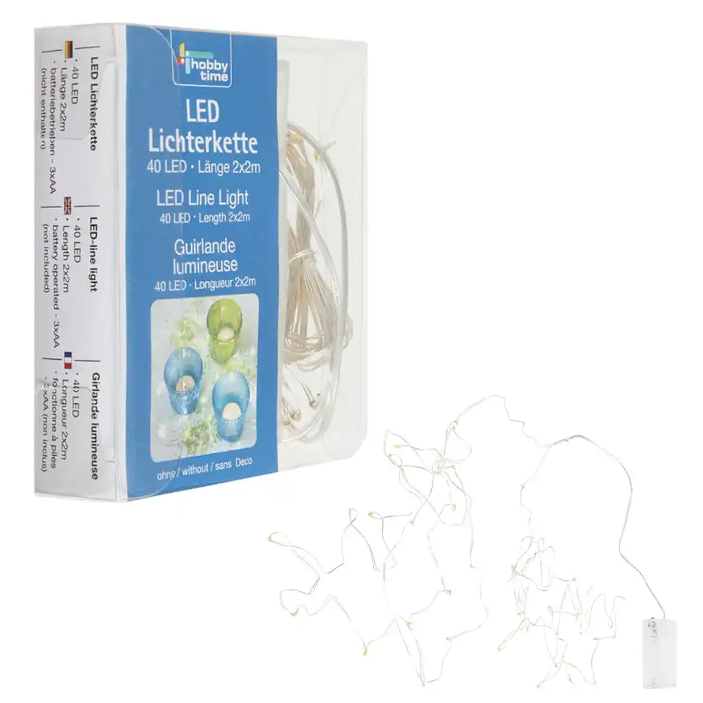 Light Garland 40 Lights for 2xAA 2x2m