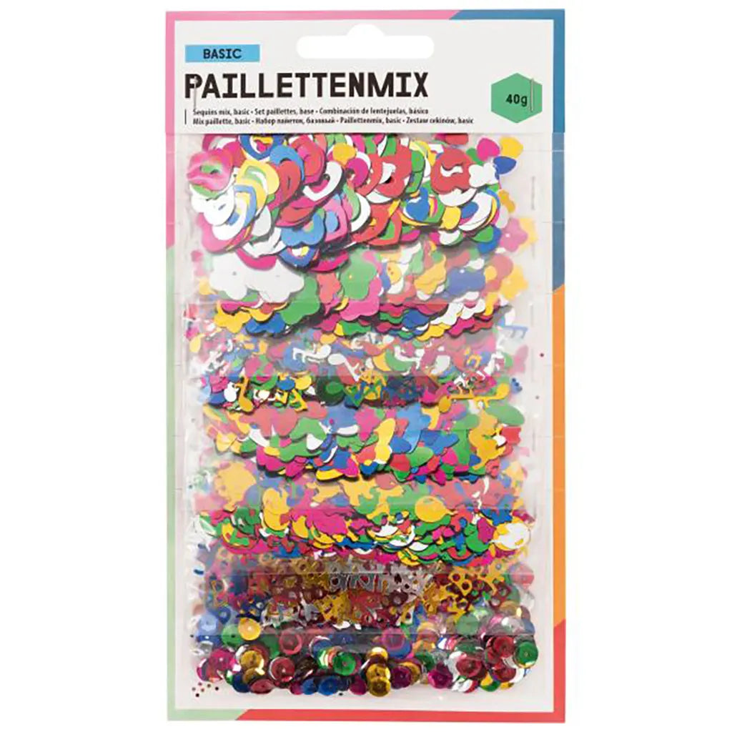 Sequins Mix All Year 40g Assorted Shapes+Colour