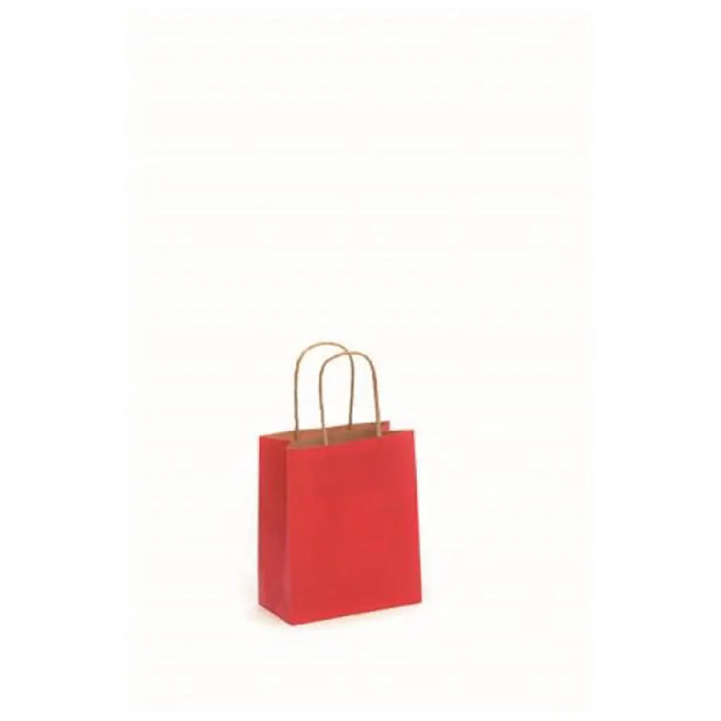 Paper Bag with Cord Handle Red 15x18cm