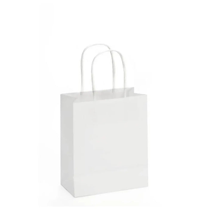 Paper Bag with Cord Handle 15x18cm White