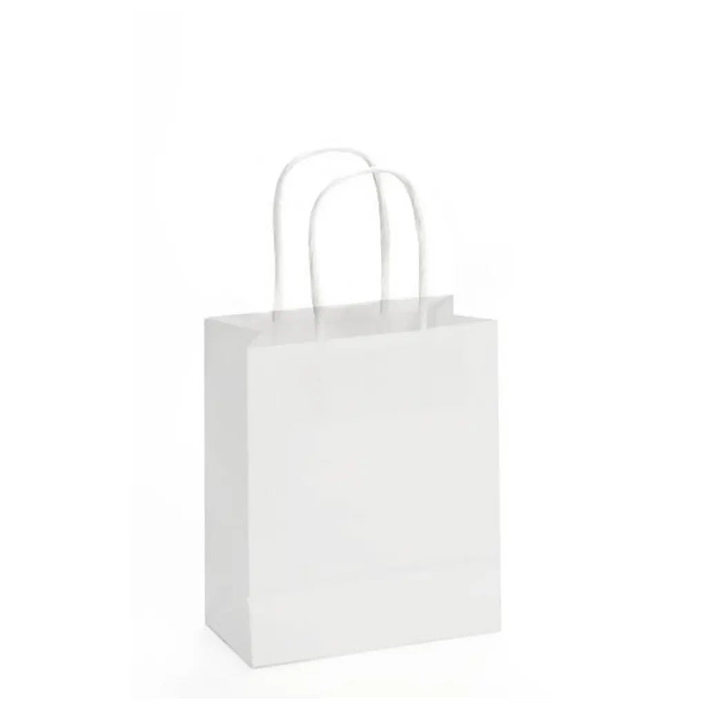 Paper Bag with Cord Handle 15x18cm White