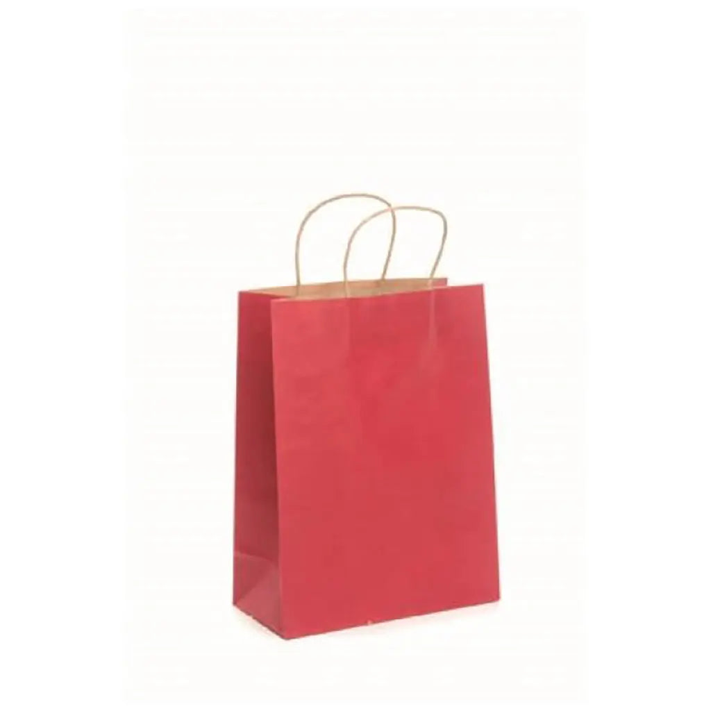 Paper Bag with Cord Handle Red 25x33cm