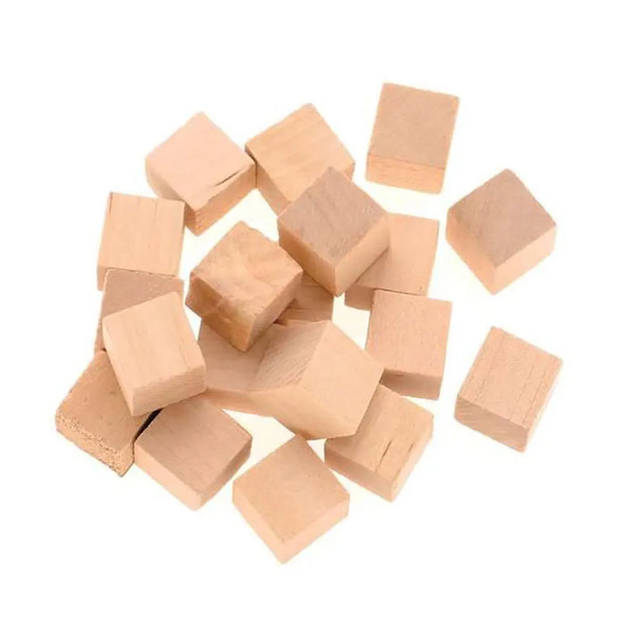 Wooden Cubes, 15mm 72pcs Natural