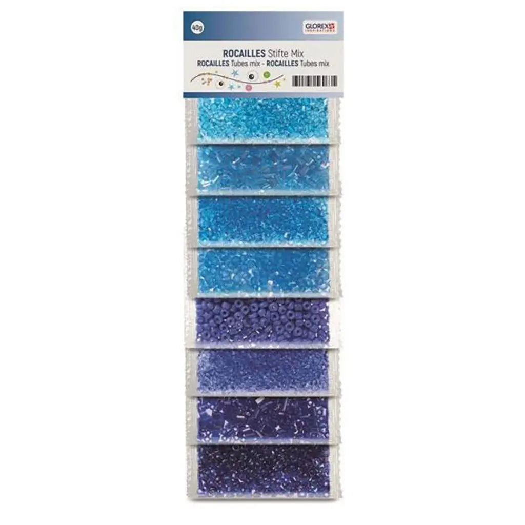 Rocailles/Tubes 8 Colors 40G, Mix Blue