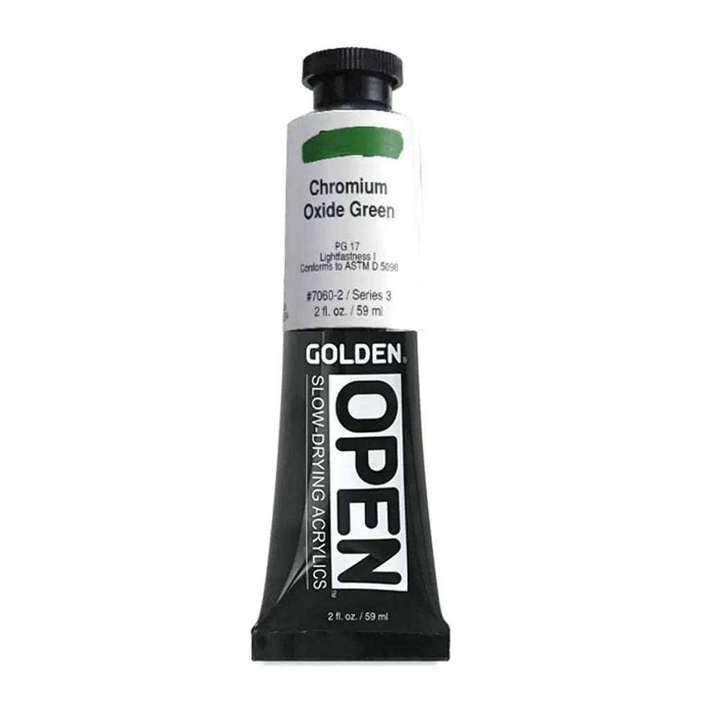 Golden OPEN Slow-Drying Acrylic Paint 2oz Chromium Oxide Green S3