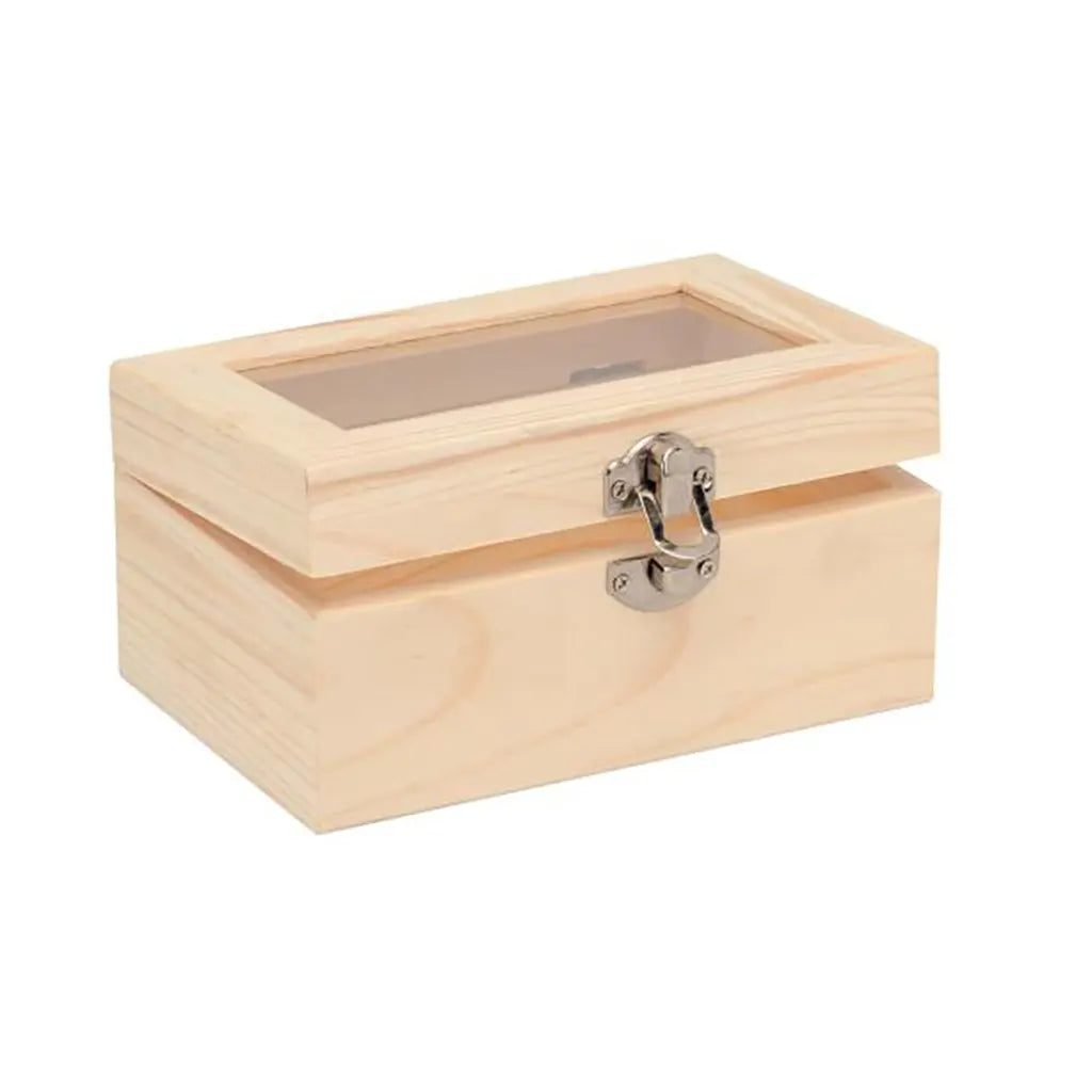 Wooden Box with Glass 15x10x7.5cm