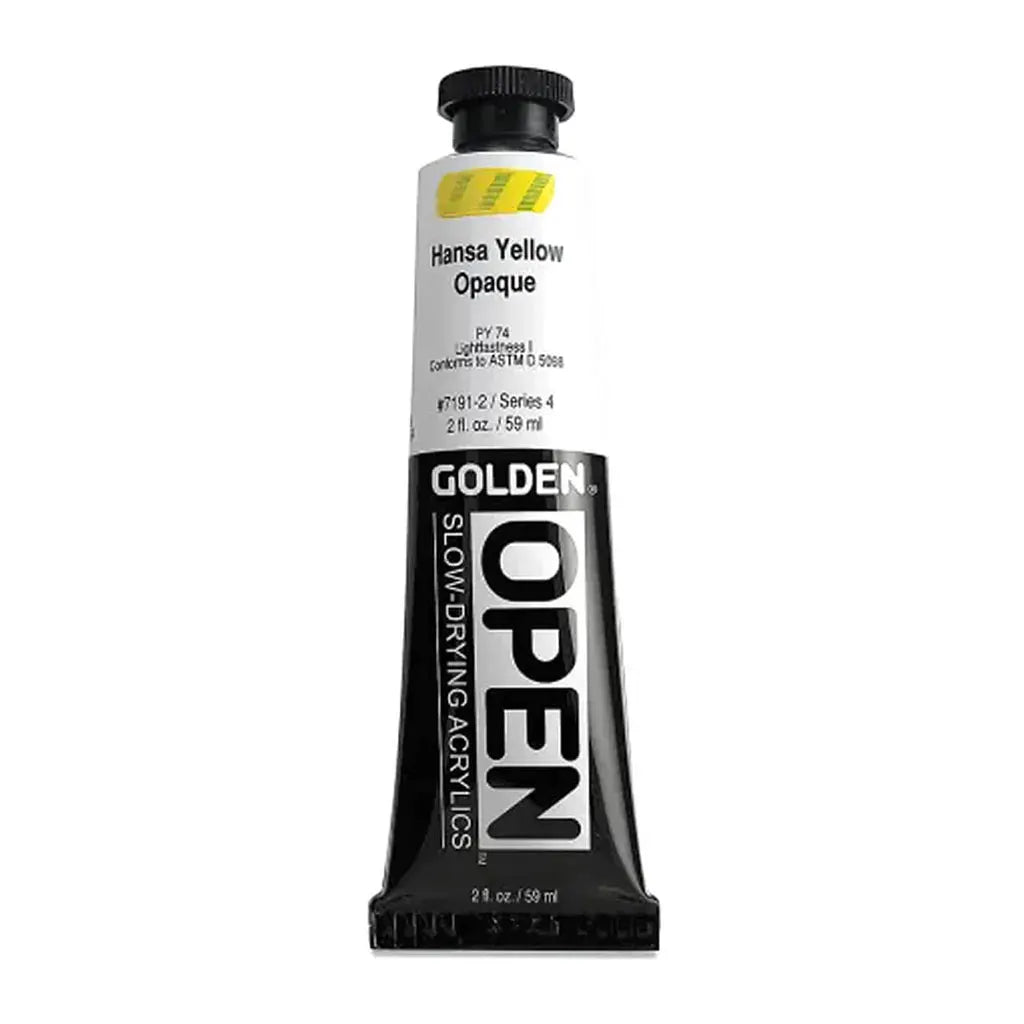 Golden OPEN Slow-Drying Acrylic Paint 2oz Hansa Yellow Opaque S4
