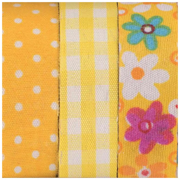 Textile Ribbons Self Adhesive 3x3m Yellow 2, 1.5cm