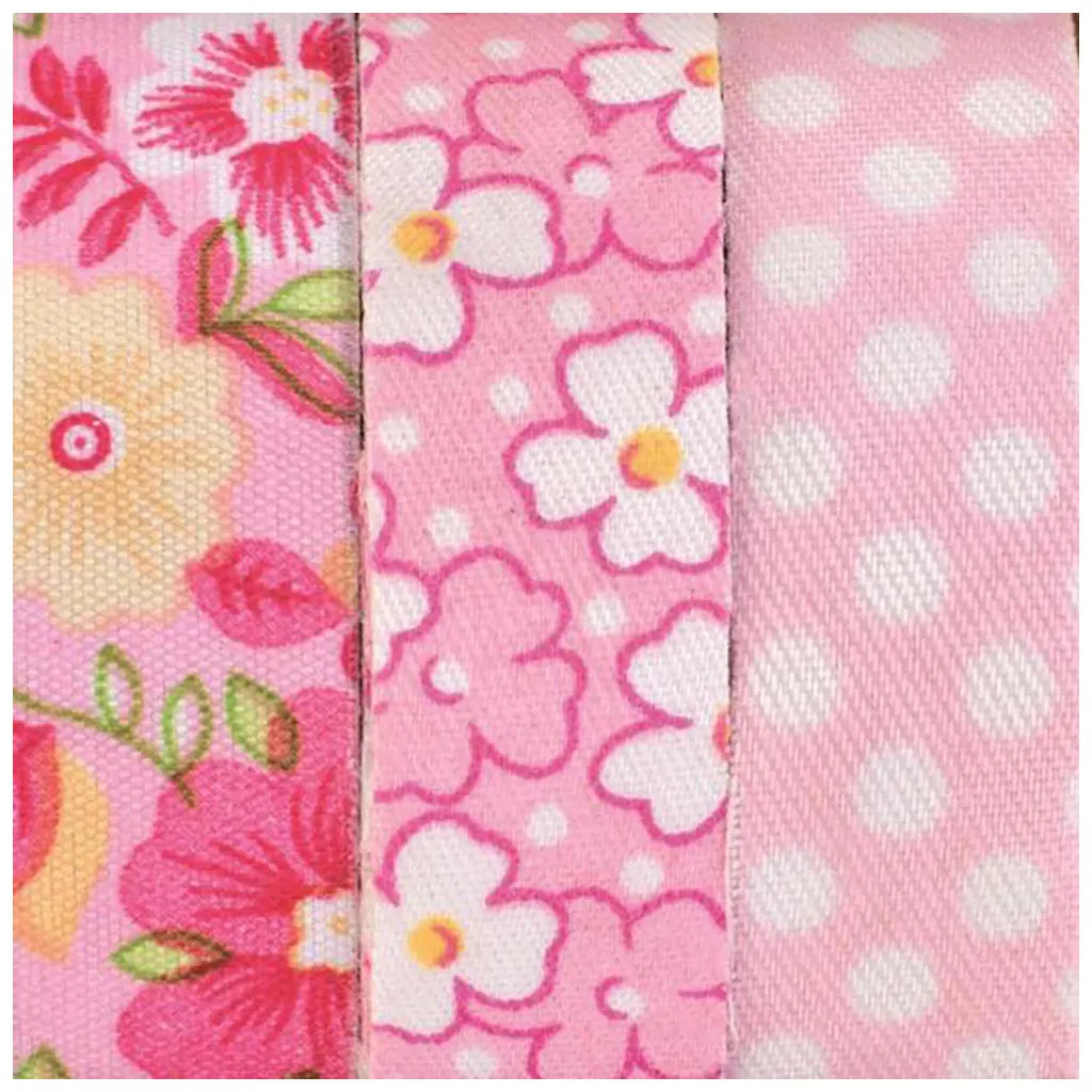 Textile Ribbons Self Adhesive 3x3m Pink 1