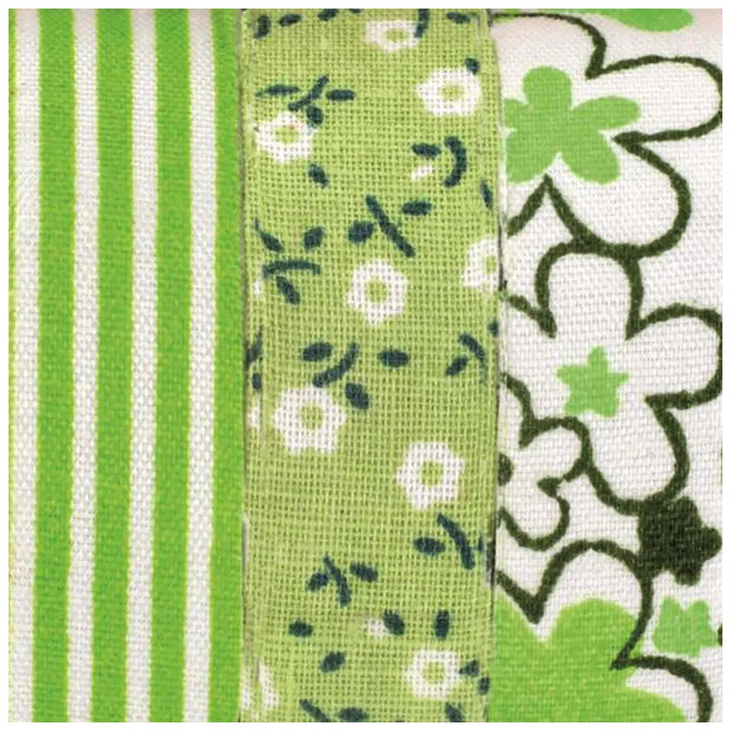 Textile Ribbons Self Adhesive 3x3m Green 3