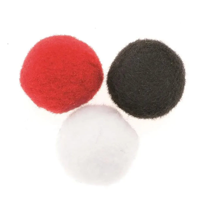 Pompon mix 50pcs 20mm Red/White/Black