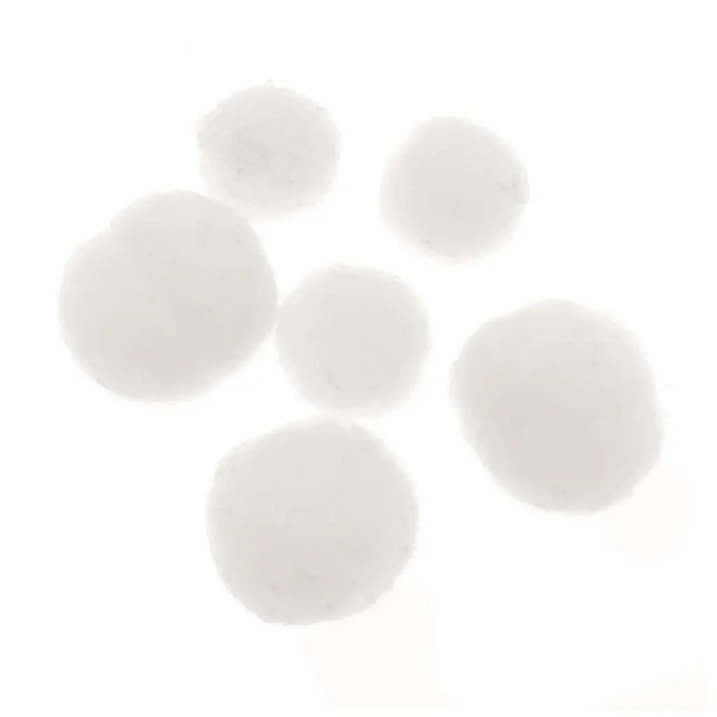 Pompon 15/20mm 70pcs White