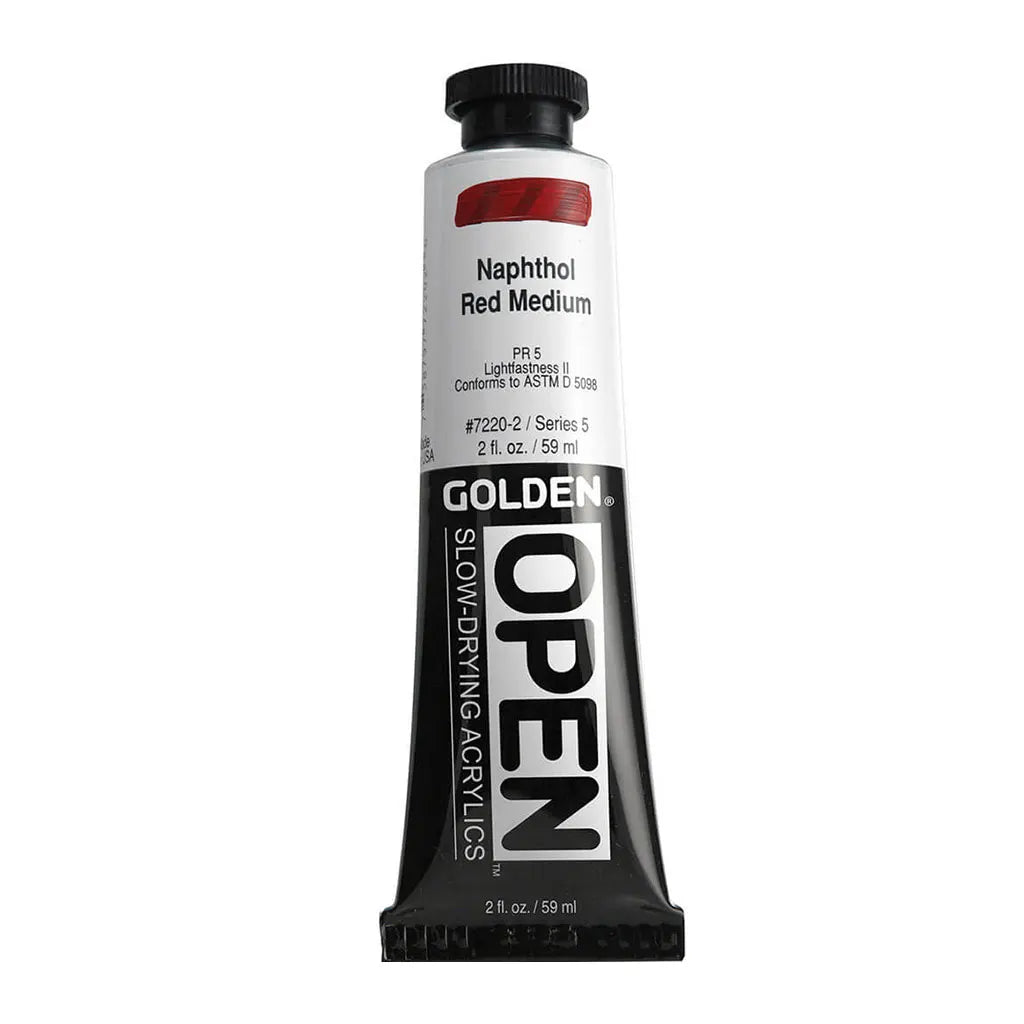Golden OPEN Slow-Drying Acrylic Paint 2oz Naphthol Red Medium S5