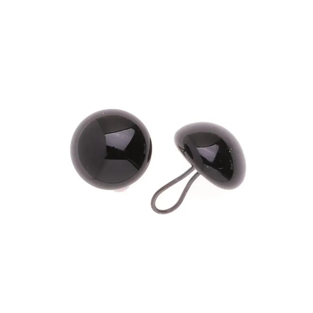 Glas Eyes With Eyelet to Sew Black 3mm. 2 pcs
