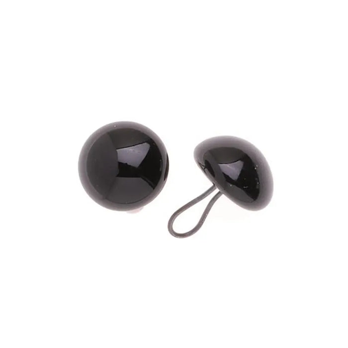 Glas Eyes With Eyelet to Sew Black 5mm. 2 pcs