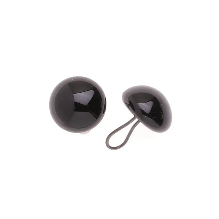 Glas Eyes With Eyelet to Sew 4mm 2pcs, Black