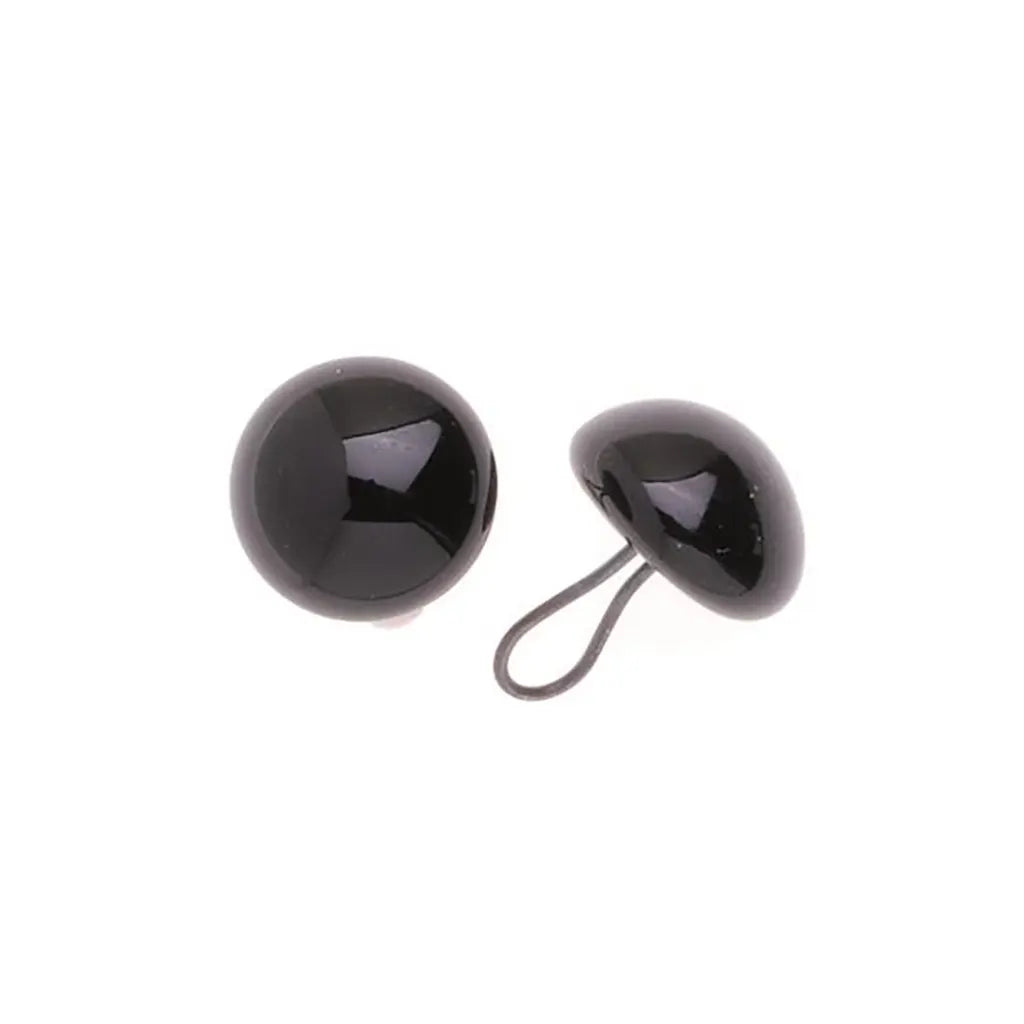 Glas Eyes With Eyelet to Sew 4mm 2pcs, Black