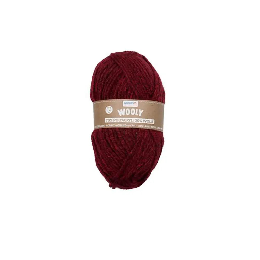 Wooly 70% Acrylic 30% Wool 50g, Flecked Red