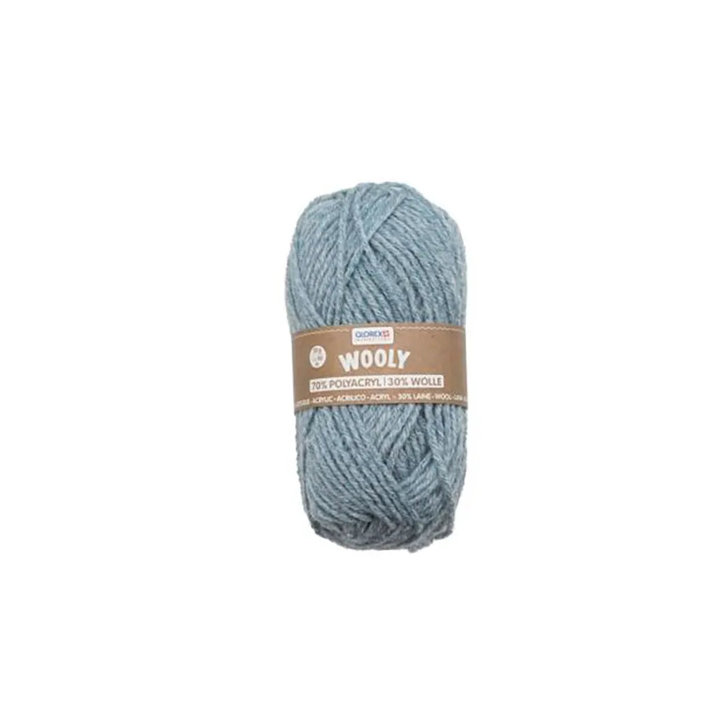 Wooly 70% Acrylic 30% Wool 50g, Flecked Light Blue