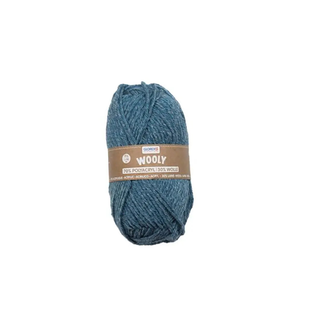 Wooly 70% Acrylic 30% Wool 50g, Flecked Blue