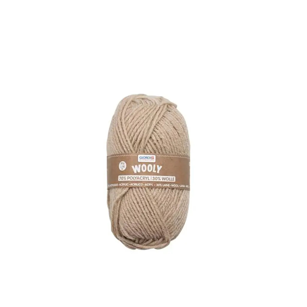 Wooly 70% Acrylic 30% Wool 50g, Flecked Beige