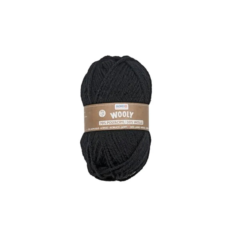 Wooly 70% Acrylic 30% Wool 50g, Black