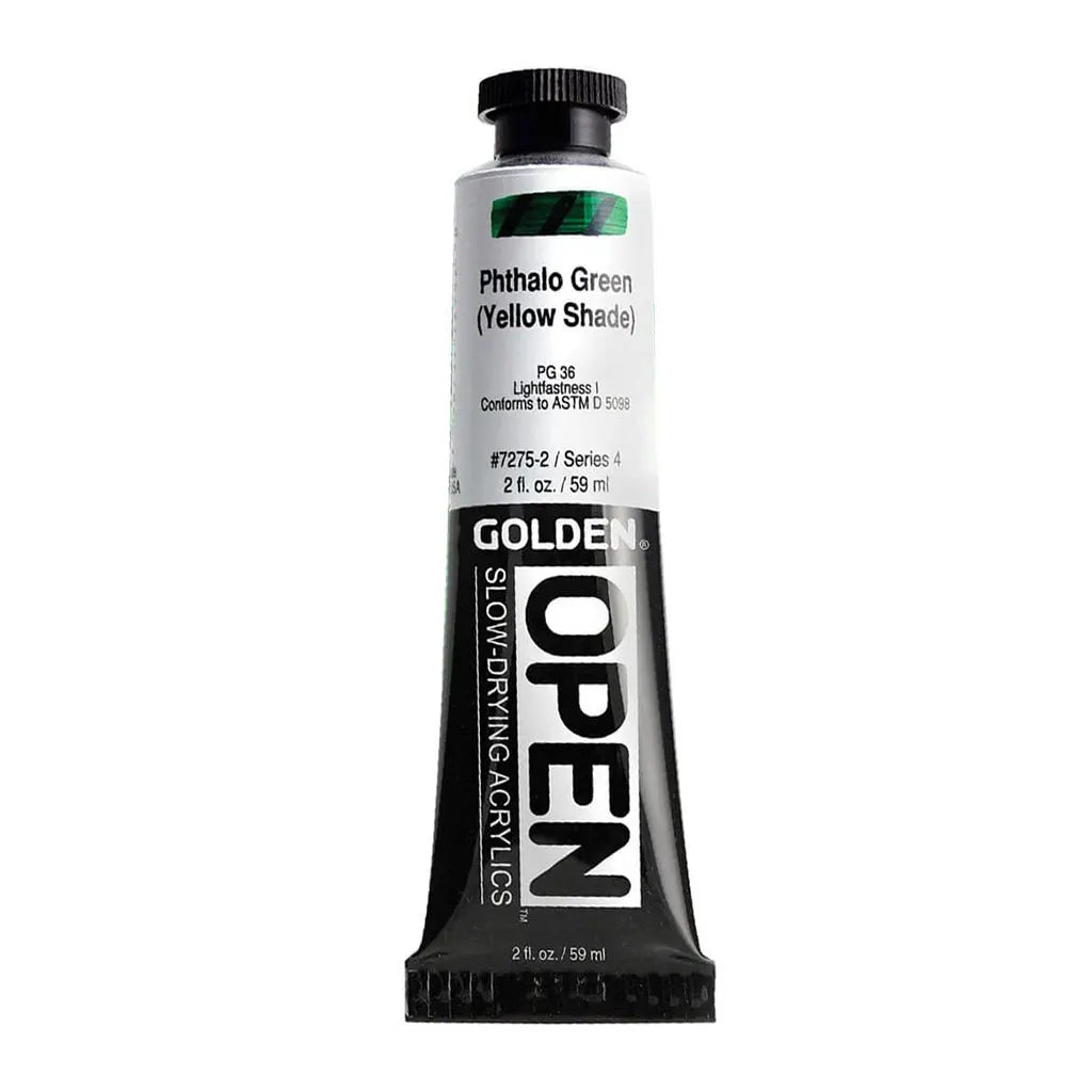 Golden OPEN Slow-Drying Acrylic Paint 2oz Phthalo Green / (Yellow Shade) S4